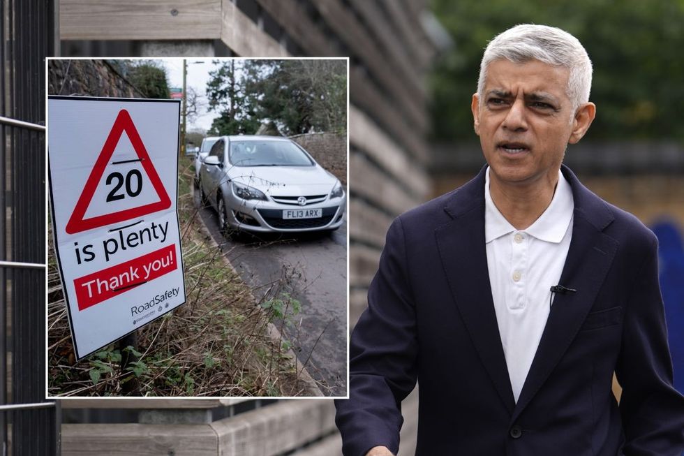 20mph road sign in Wales and London Mayor Sadiq Khan
