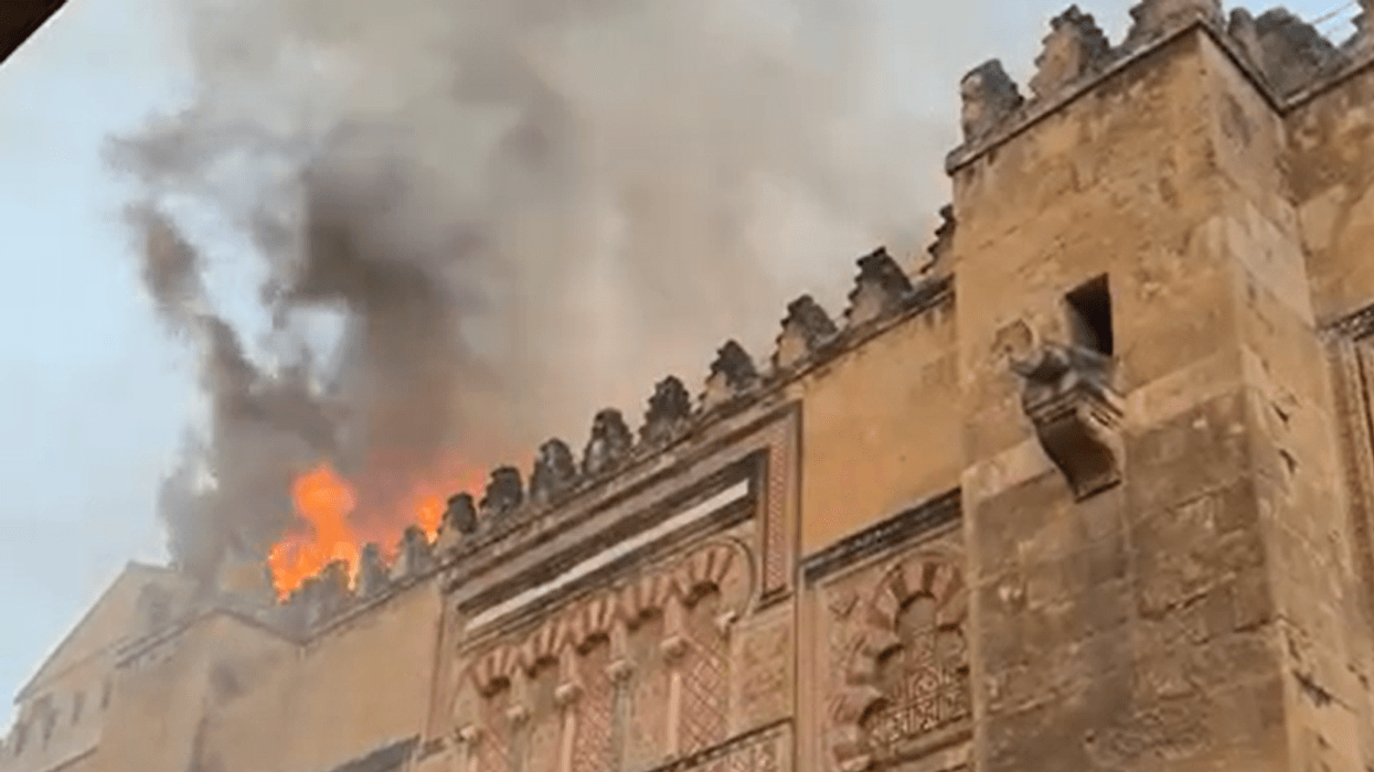 A fire has broken out in the Spanish city