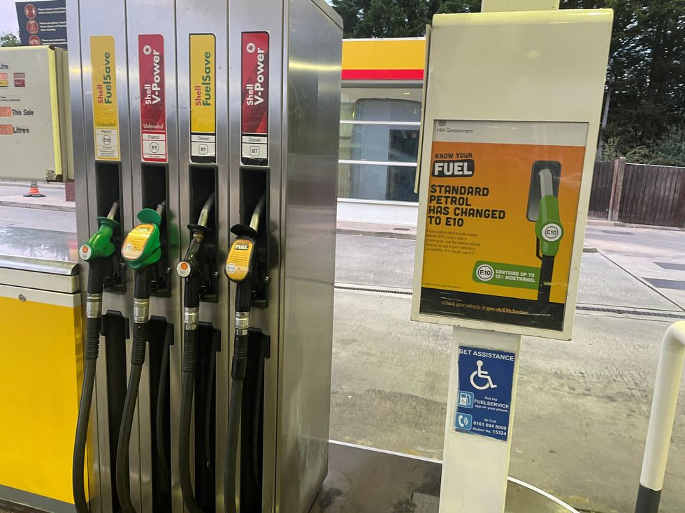 A petrol forecourt