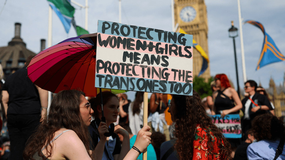 A pro-trans protest