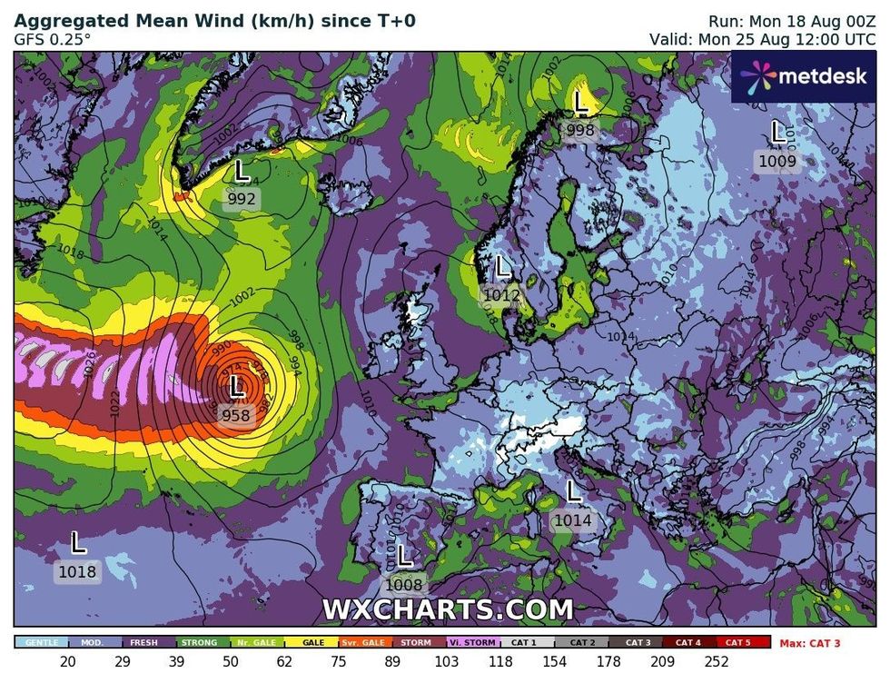 Aggregated mean wind on Bank Holiday Monday