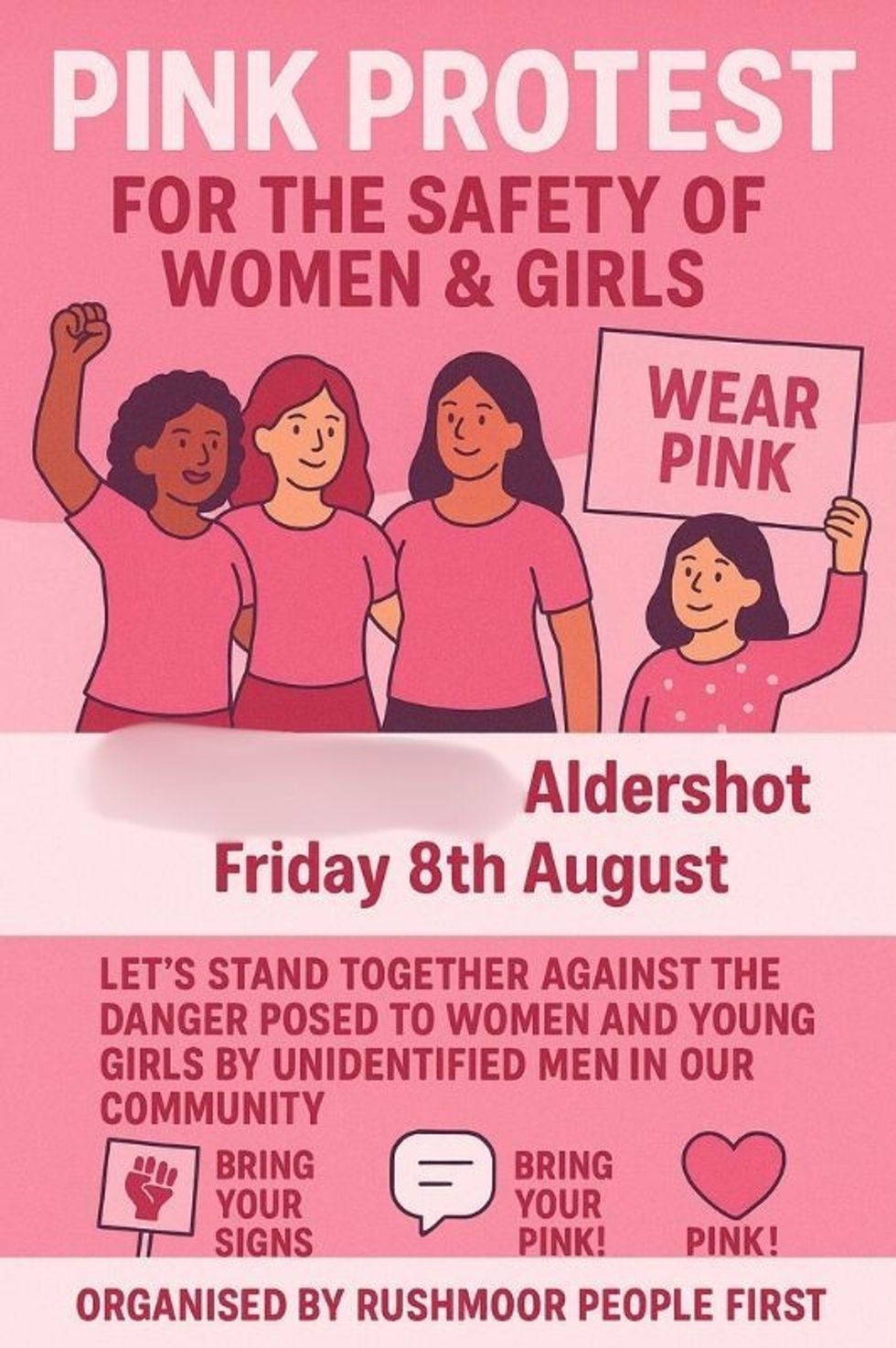 An image of the protest invitation