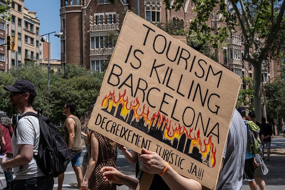 Anti-tourism protestors in Barcelona