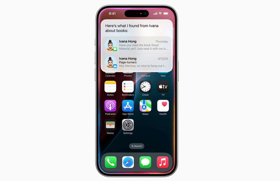 apple screenshot showing siri finding new recommendations