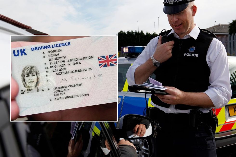 Driving licence and a police officer