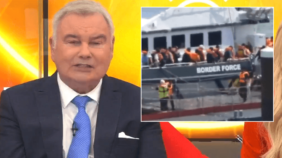 Eamonn Holmes and a Border Force vessel
