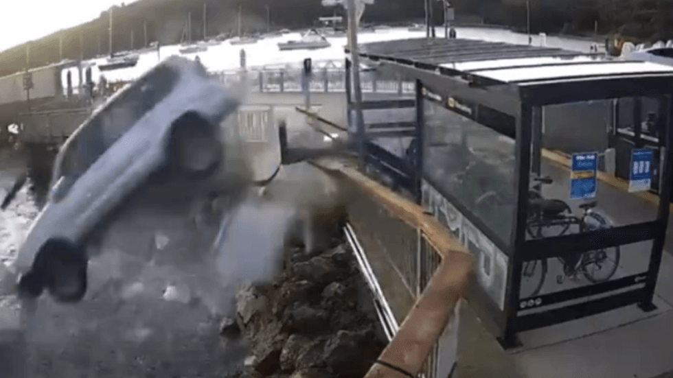 Footage of the crash
