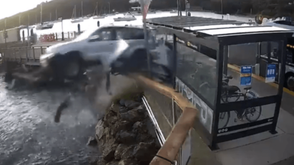 Footage of the crash