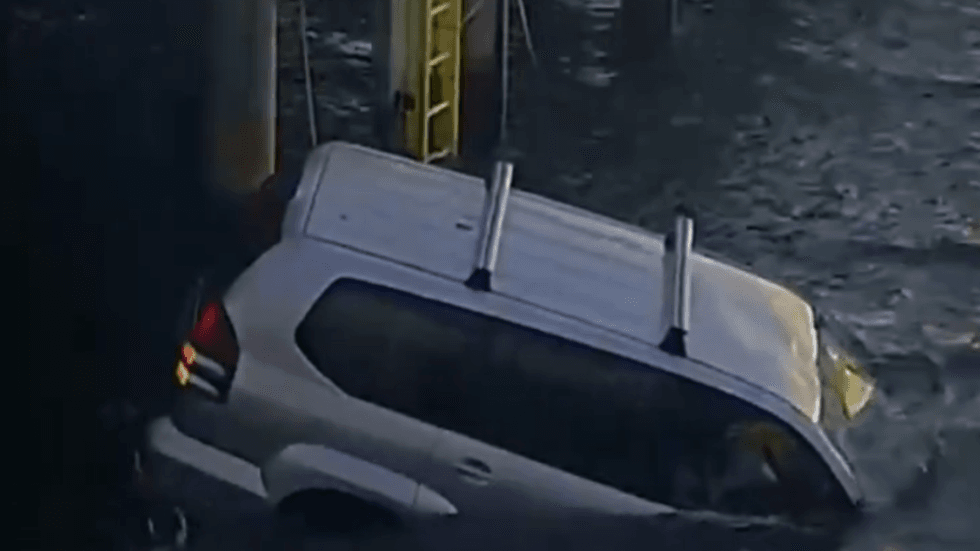 Footage of the crash