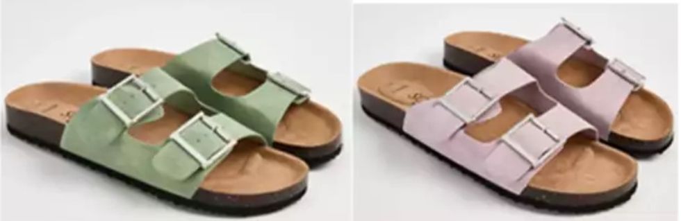 George at Asda Ladies Double Buckle Flatbed Sandals