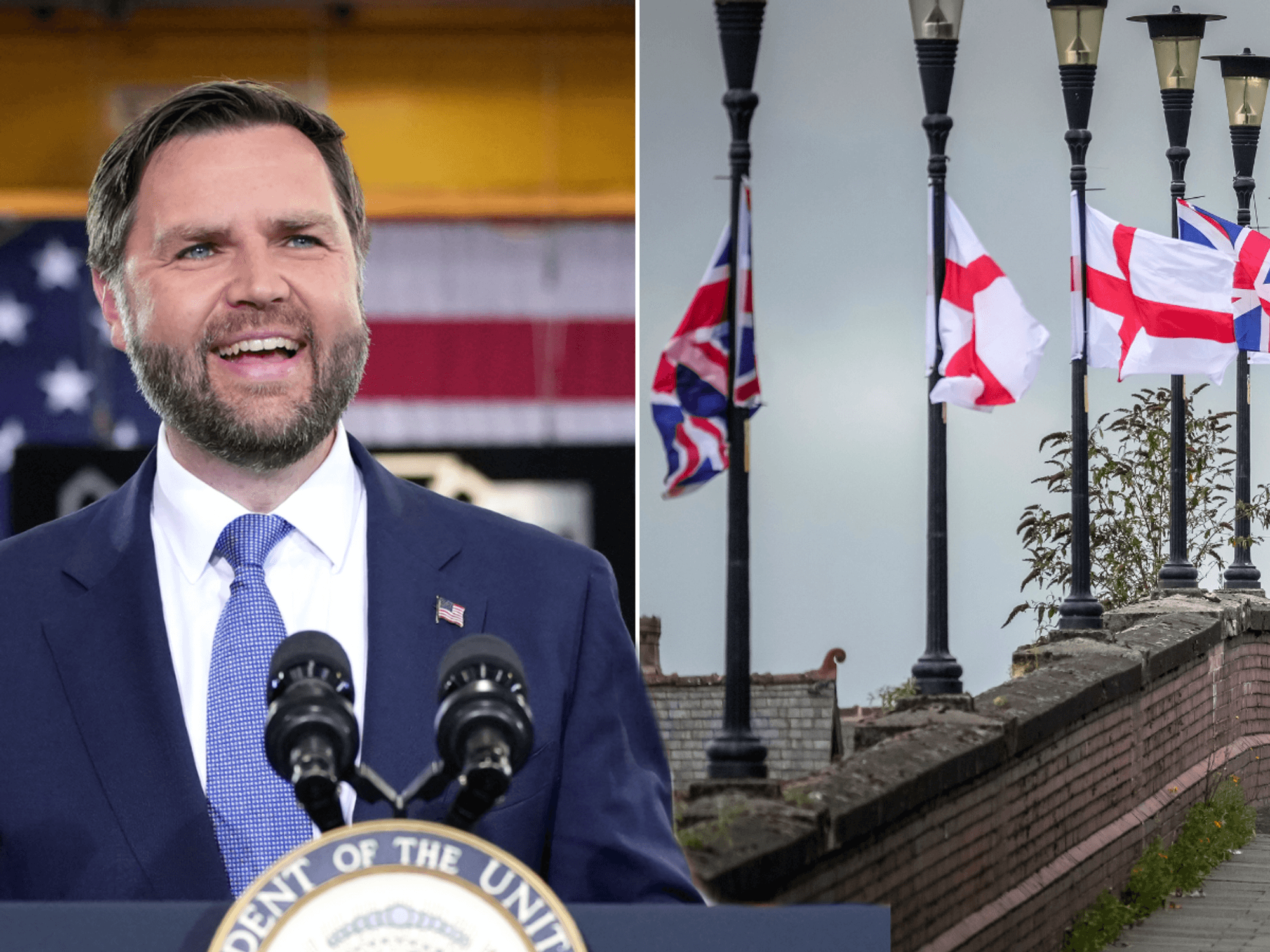 JD Vance tells patriotic Britons to 'push back against crazies' offended by St George's flag