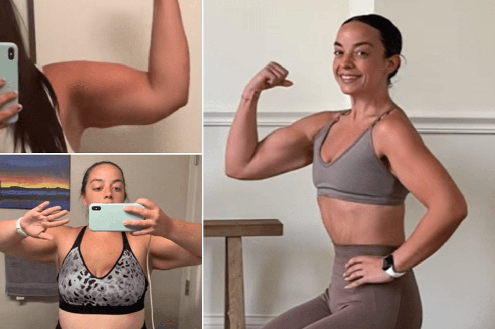 Liza showing her before and after images