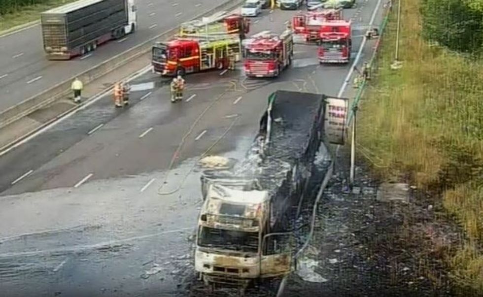 M6 HGV fire