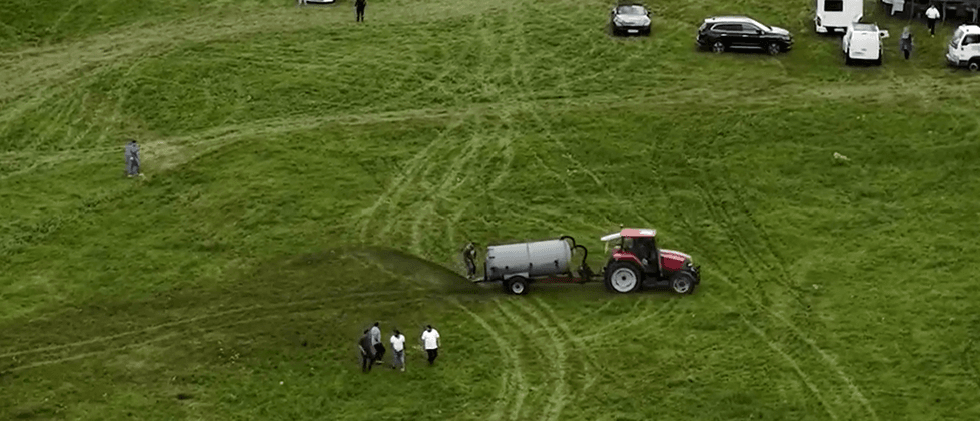 Manure was sprayed on the travellers