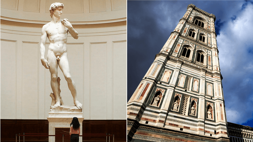 Michaelangelo's David and the Florence Cathedral