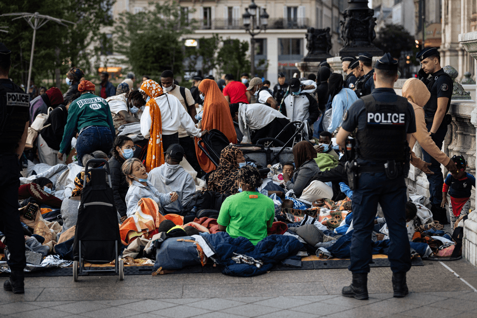 Migrant camp in Paris