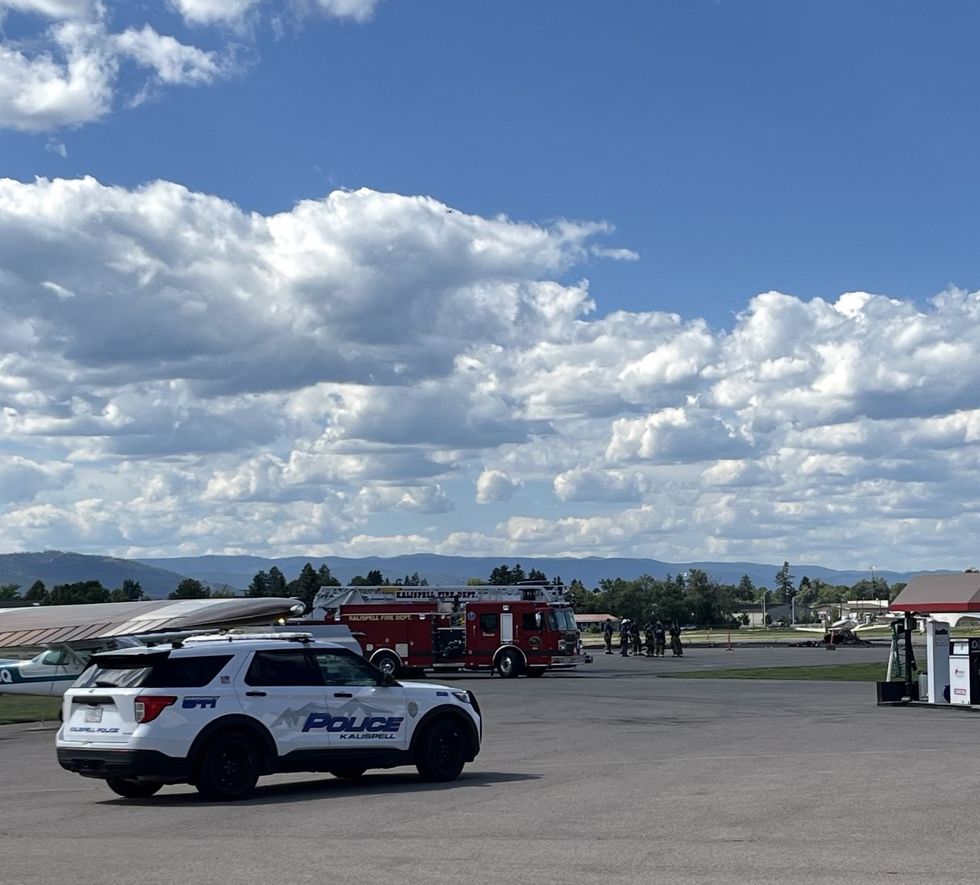 Police and fire engine at Kalispell City Airport