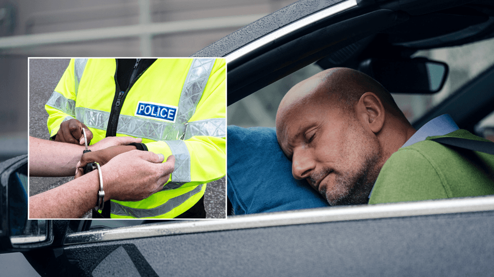 Police arrest and man sleeping in vehicle