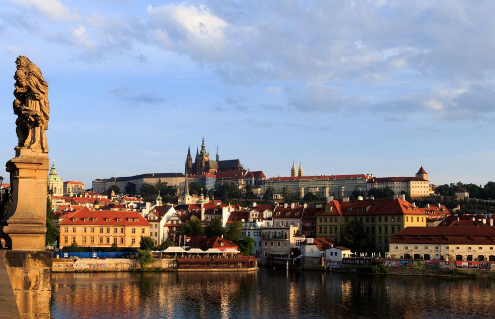 Prague buildings and water