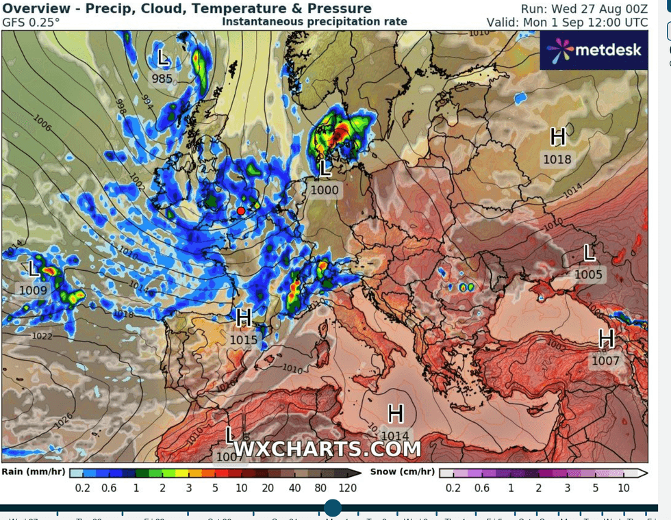 Rain weather map