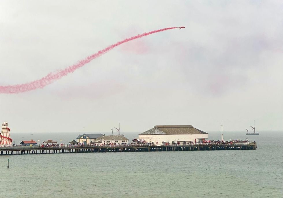 Red Arrows taking part in Clacton airshow