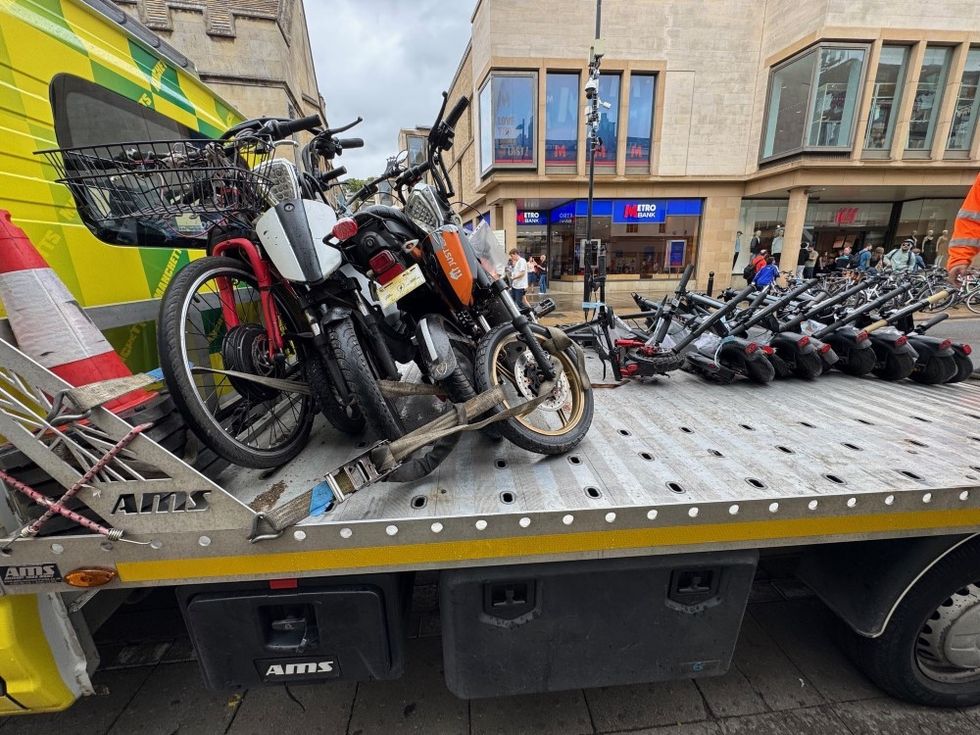 Seized e-bikes and e-scooters