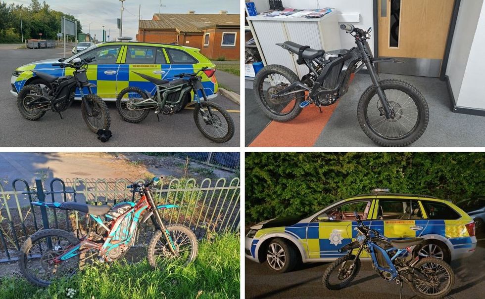 Seized e-bikes by police