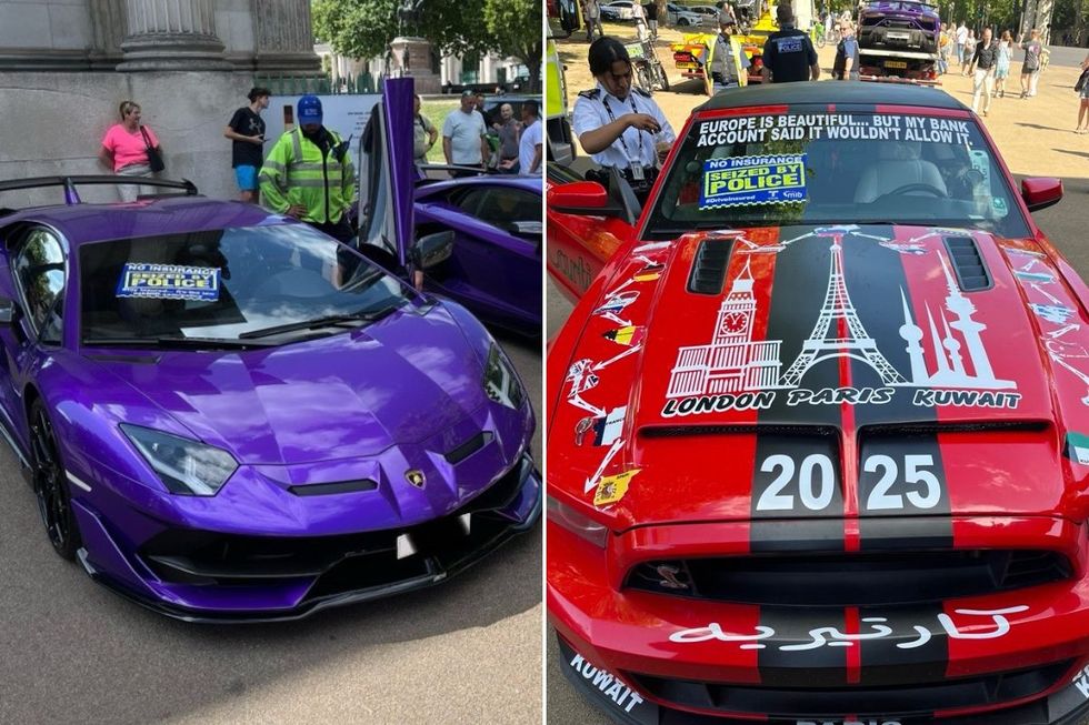 Seized supercars in London