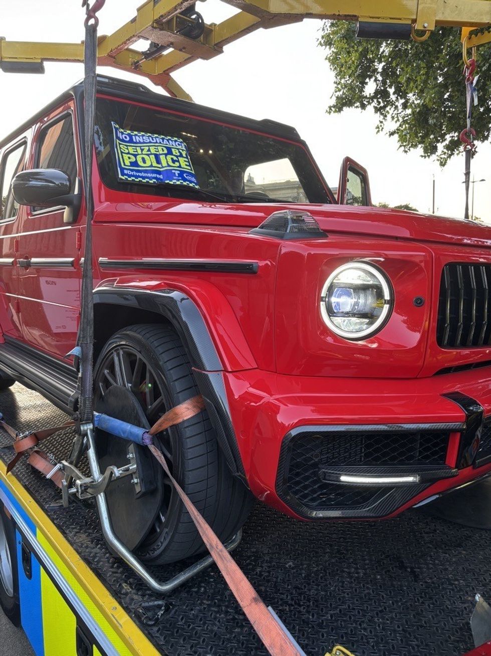 Seized supercars in London