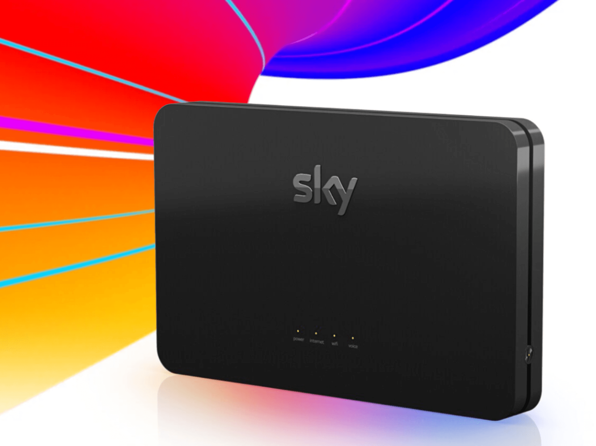 Sky Broadband Wireless Hub pictured on a white background
