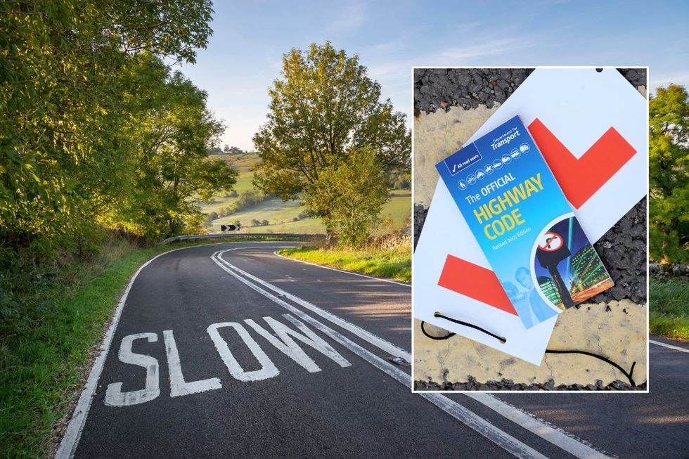 Slow down on rural road and a copy of the Highway Code