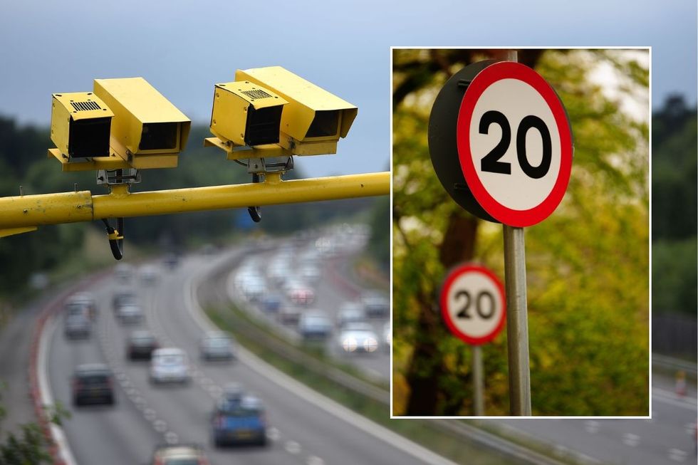 Speed cameras and a 20mph speed limit sign