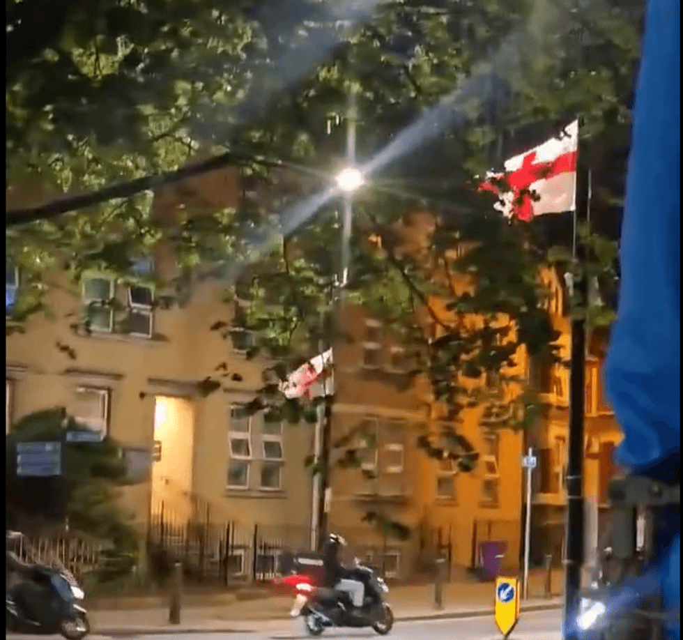 St George's flags in Tower Hamlets