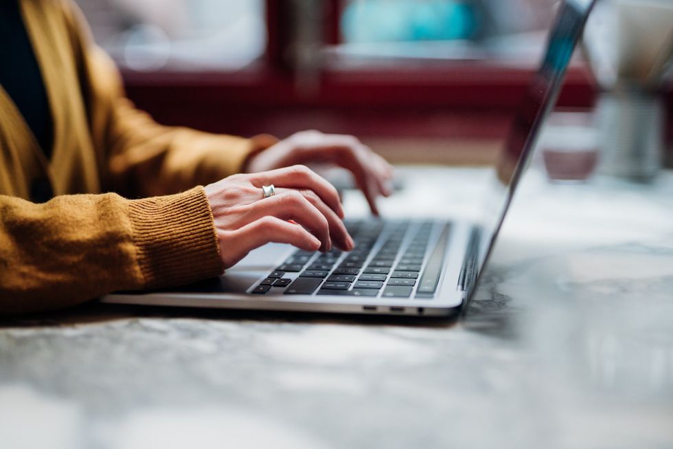 Stock image of woman with laptop