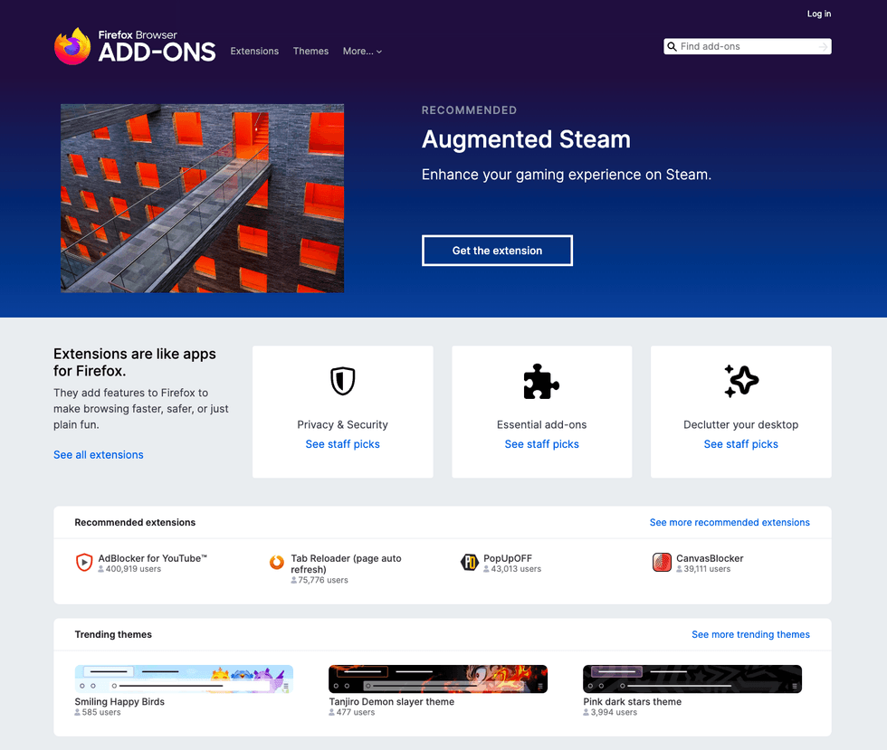 store for the mozilla firefox browser