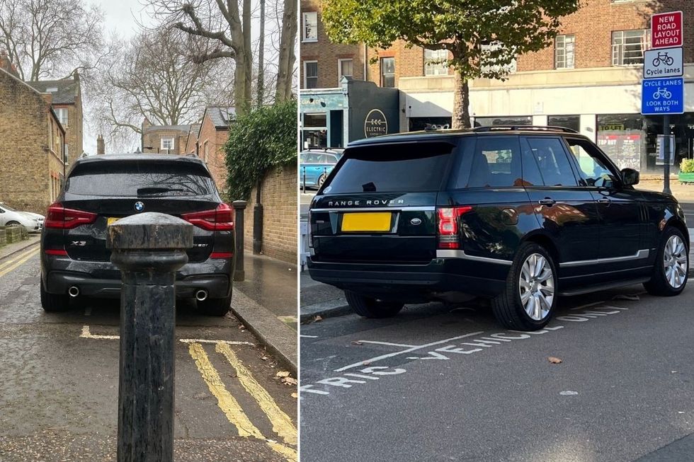 SUVs parked
