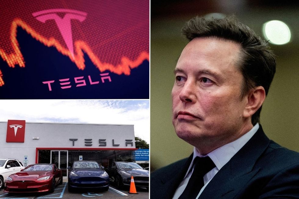 Tesla stock declining, Elon Musk and a Tesla dealership