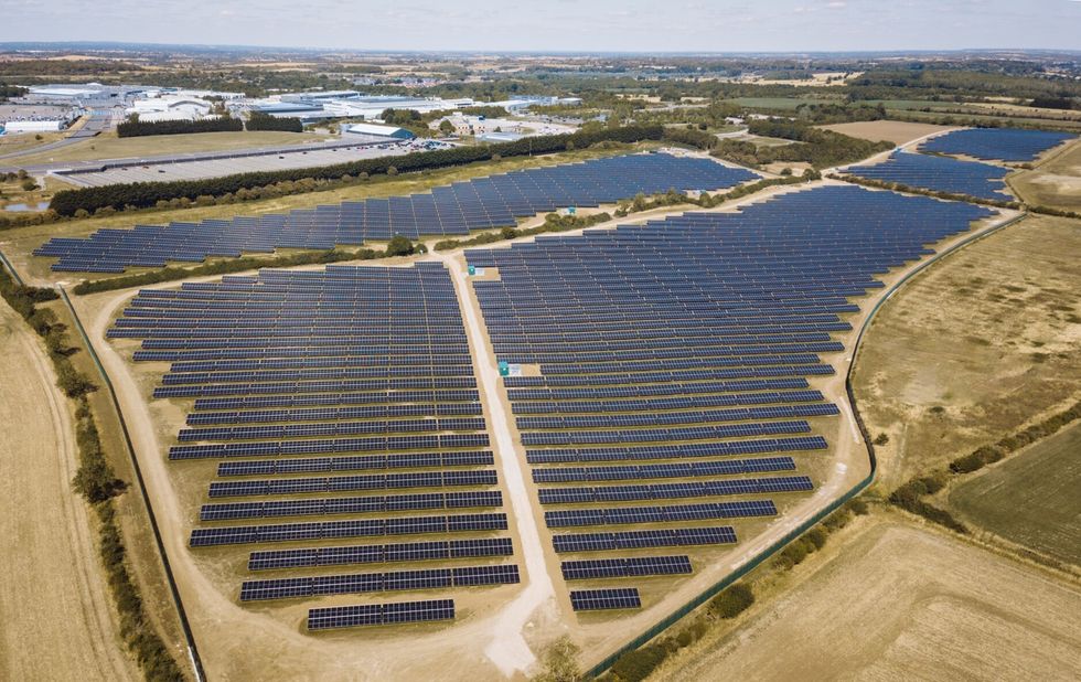 The new solar panel farm at the Jaguar Land Rover plant in Gaydon