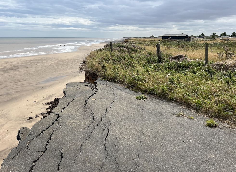 Tunstall cliff erosion