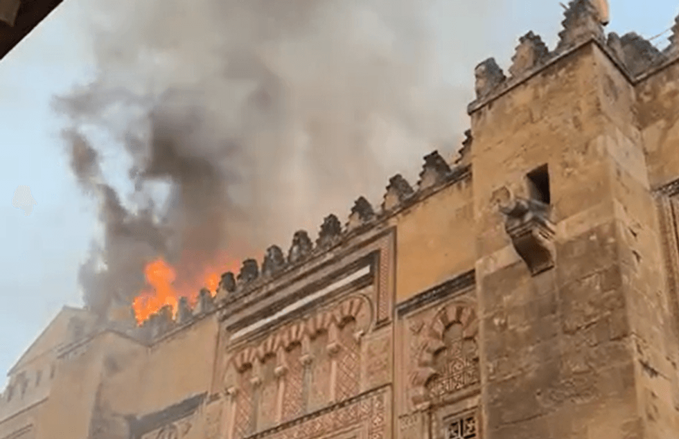 \u200bA fire has broken out in the Spanish city