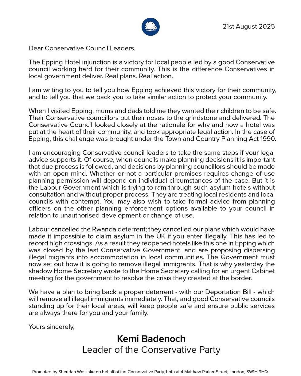 \u200bKemi Badenoch's letter