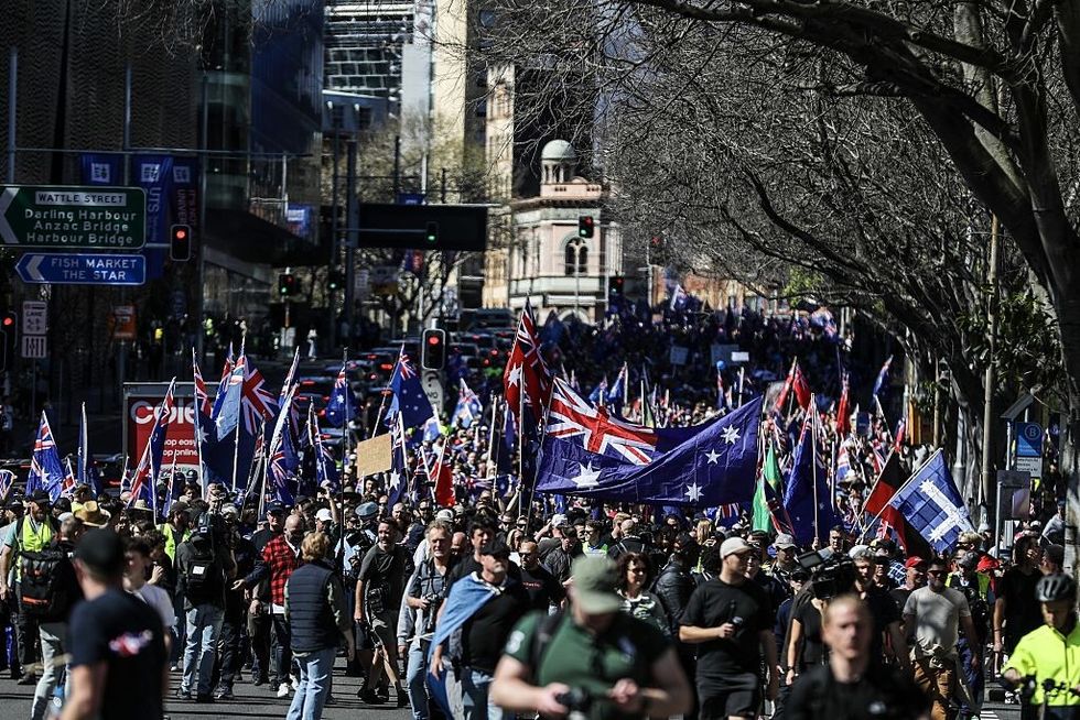 \u200bProtesters in Melbourne marched through the city