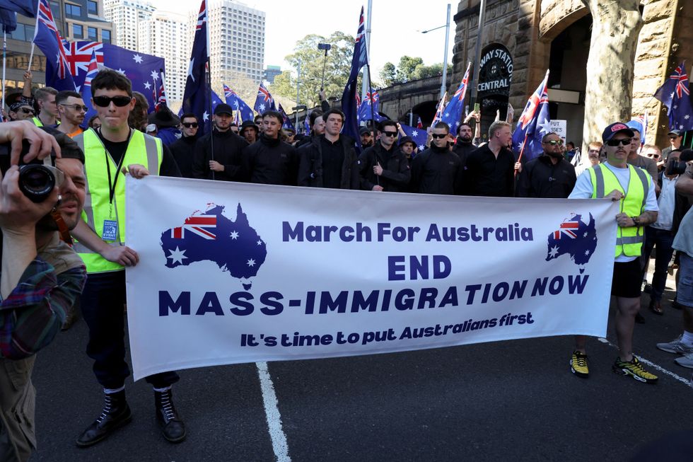 \u200bthe 'March for Australia' anti-immigration rally, in Sydney