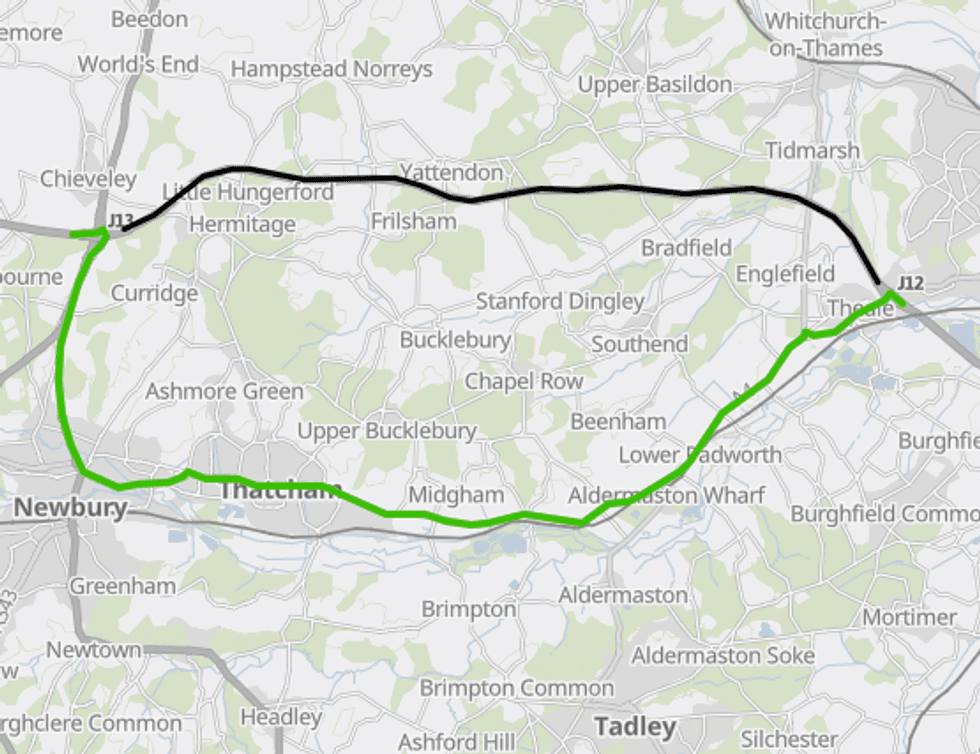 \u200bThe outlined M4 eastbound diversion