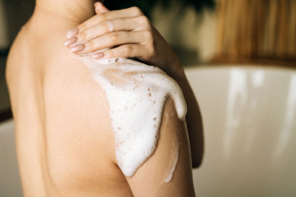 Woman having a shower